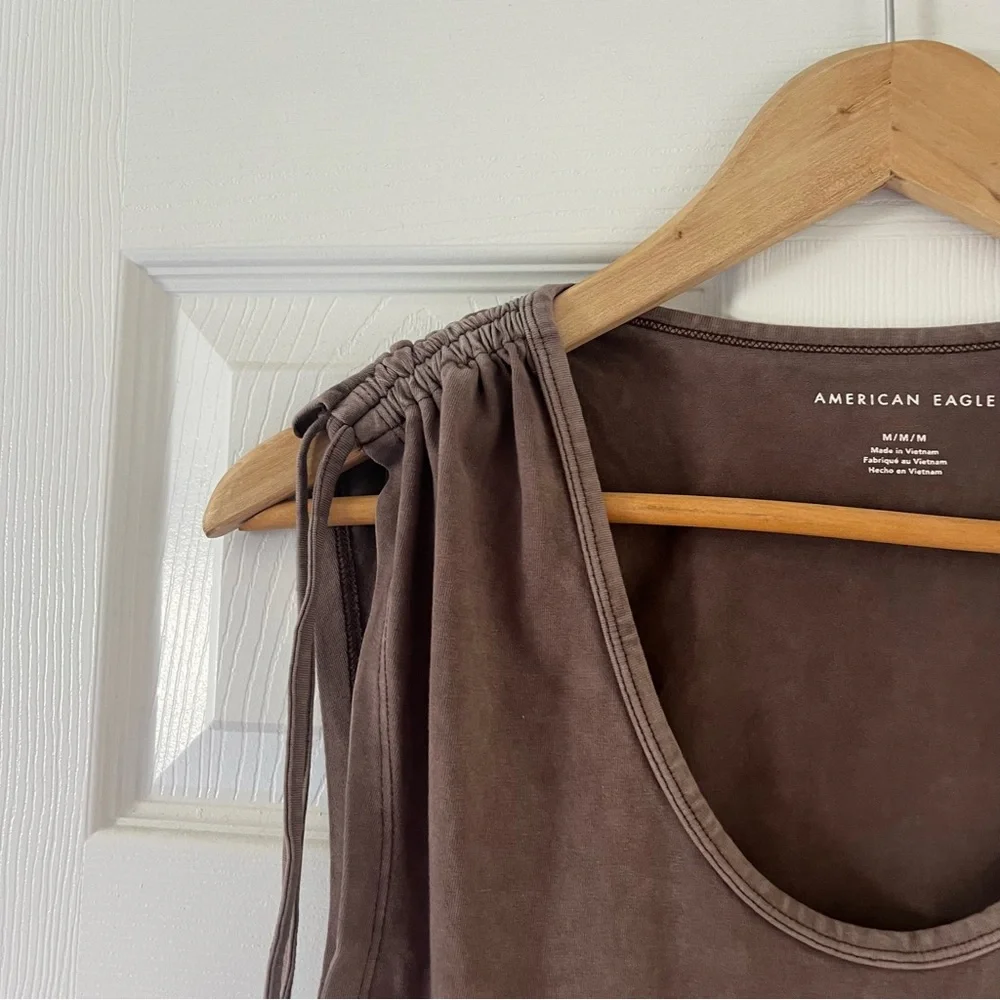 SOLD xlist American Eagle Top Short Sleeve Crop Brown NWT - Picture 5 of 7